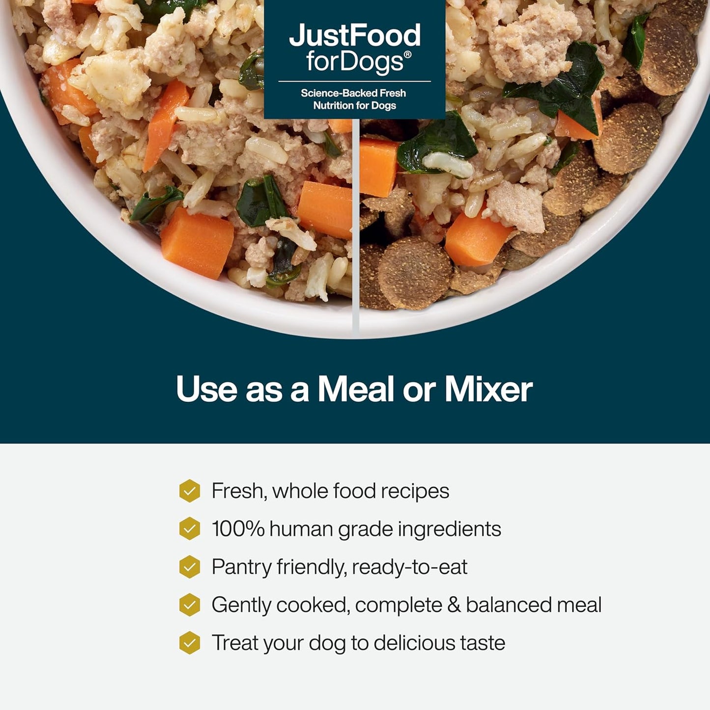 JustFoodForDogs JustFresh Chicken Wet Dog Food, Human-Grade, 12 oz (7-Pack)